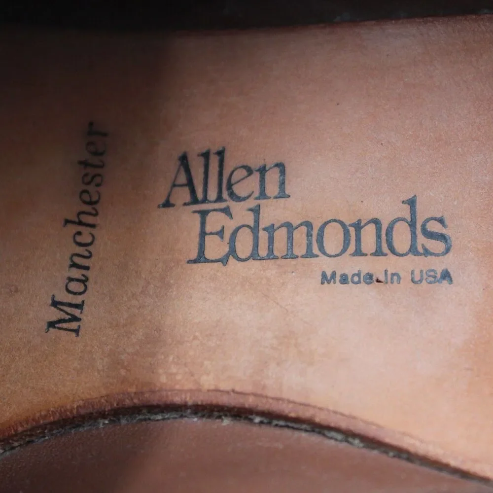 Allen Edmonds Manchester Sz 11M Men Wingtip Tassel Loafers Burgundy Leather